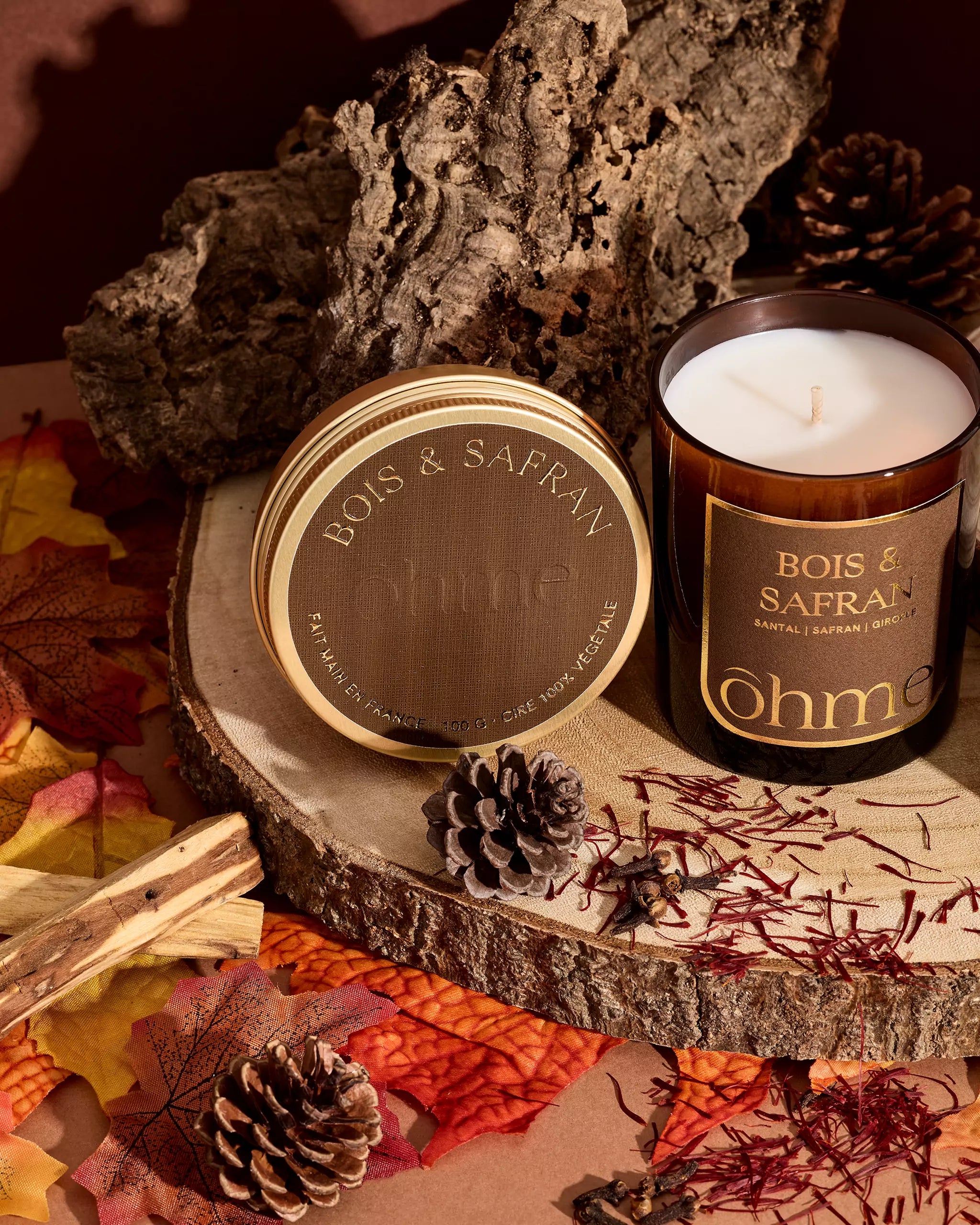 Bougie parfumée capsule - Bois & Safran
