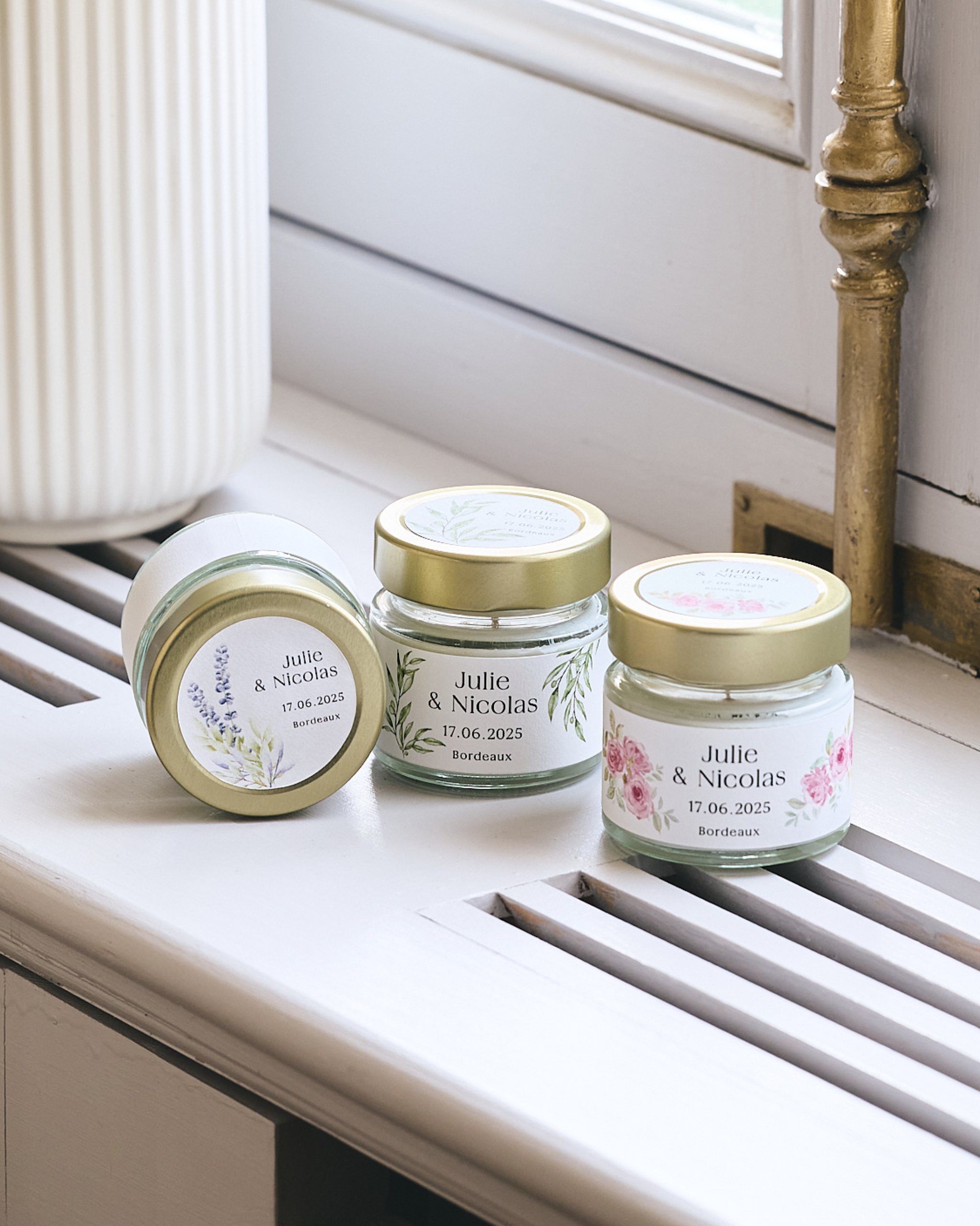 Bougies personnalisées en bocaux