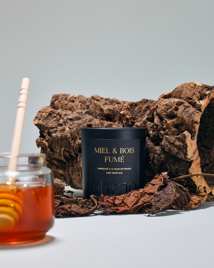Bougie parfumée - Miel & Bois fumé - 160g - ōhme
