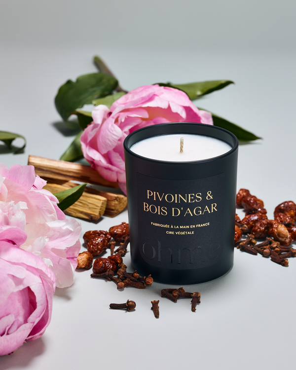 Bougie parfumée Pivoines & Bois d'Agar